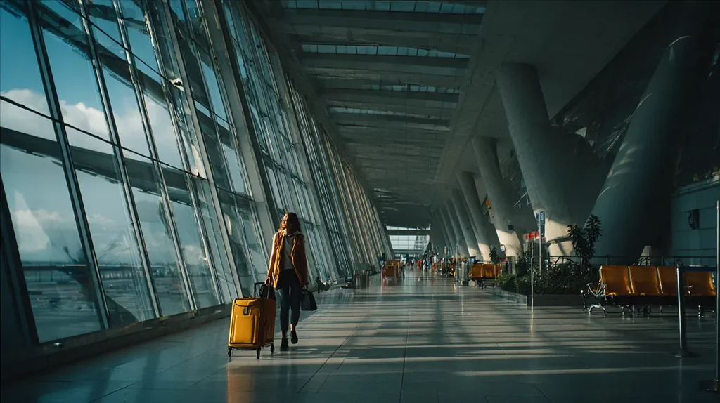 Airport customs counter where tax refund verification takes place